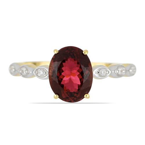 BUY 14K GOLD REAL GARNET GEMSTONE SINGLE STONE RING